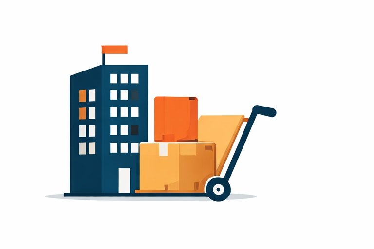 Office relocation service with boxes and trolley for business shifting in India