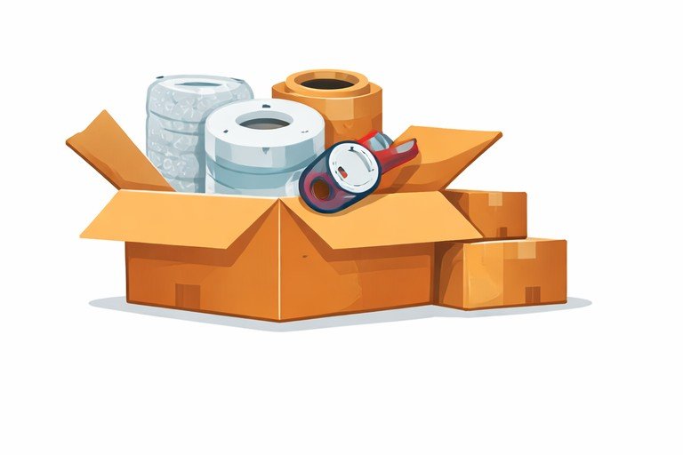 Packing materials and cardboard boxes used for safe household shifting